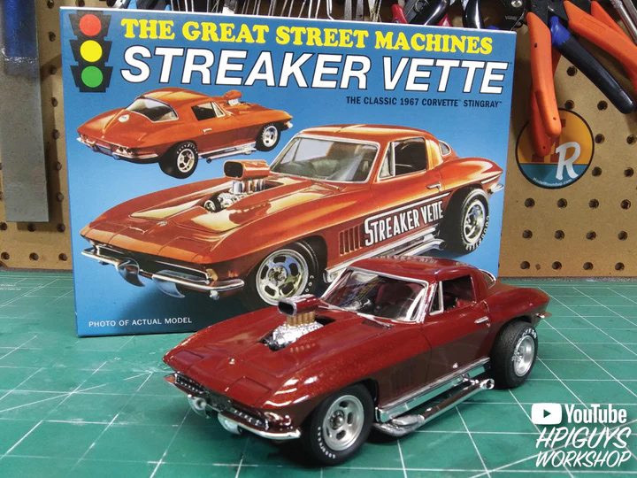 Chevy 1967 Corvette Stingray "Streaker Vette" 1/25 Scale Model Kit by MPC - Click Image to Close