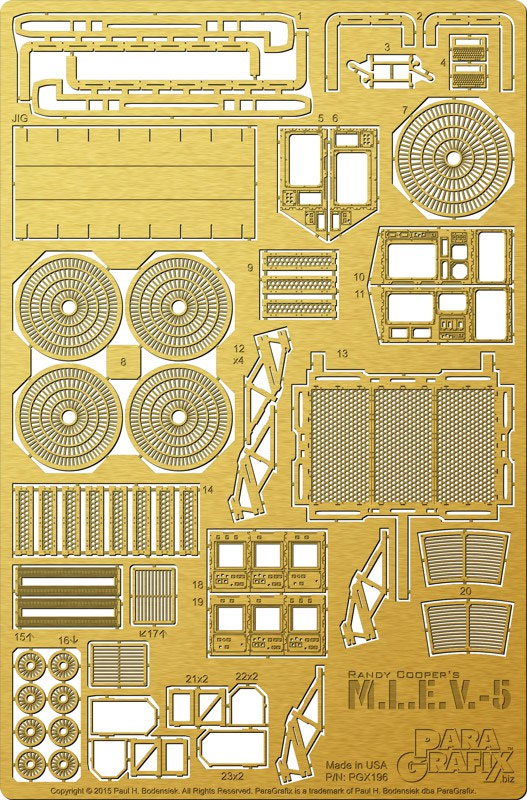 Mars Lunar Explorer Vehicle M.L.E.V.-5 Moon Hopper 1/32 Scale Model Kit Photoetch Detail Set - Click Image to Close