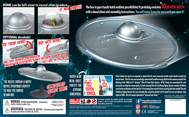 Plan 9 From Outer Space Flying Saucer Model Kit by Polar Lights Lindberg Re-Issue - Click Image to Close