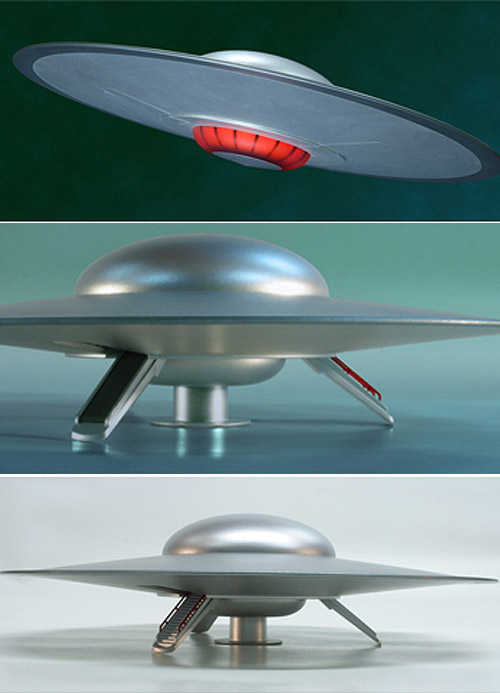 Classic Flying Saucer From Another Planet 12 Inch Model Kit by Polar Lights - Click Image to Close