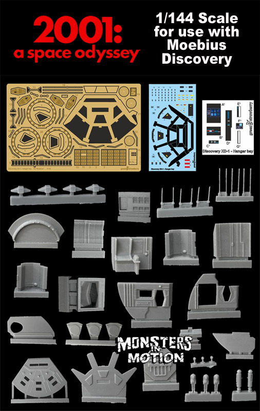 2001: A Space Odyssey Discovery 1/144 Scale Ultimate Upgrade Set 3-Pack Photoetch & Resin for Moebius Model Kit "Fruit Pack" by Green Strawberry - Click Image to Close