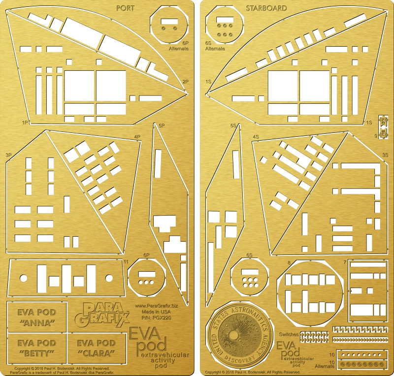 2001: A Space Odyssey EVA Pod 1/8 Scale Photoetch Detail Set for Moebius Model Kit - Click Image to Close