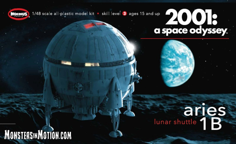 2001: A Space Odyssey Aries-1B Lunar Carrier 1/48 Scale Model Kit by Moebius - Click Image to Close