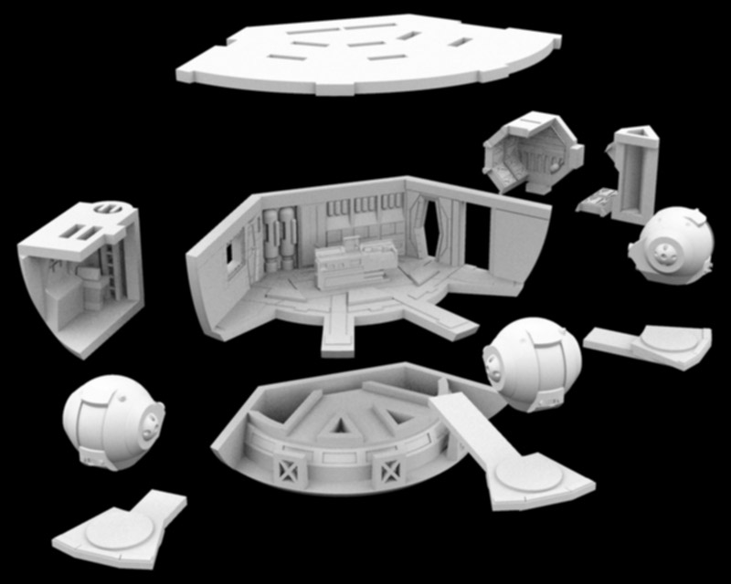2001: A Space Odyssey Discovery 1/350 Scale Pod Bay Upgrade Set - Click Image to Close
