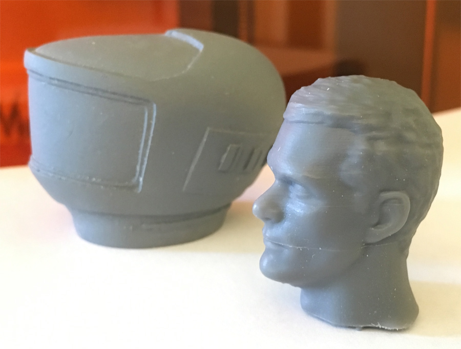 2001: A Space Odyssey EVA Pod 1/8 Scale Astronaut Replacement Head (Dave Bowman) for Moebius Model Kit - Click Image to Close