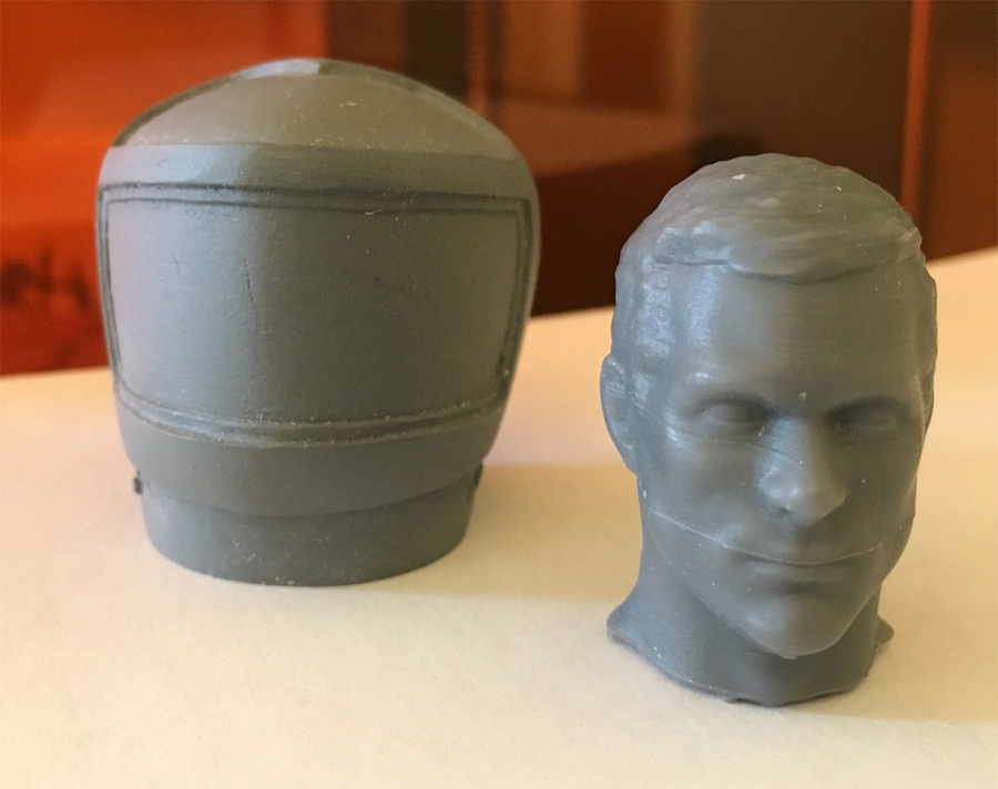 2001: A Space Odyssey EVA Pod 1/8 Scale Astronaut Replacement Head (Dave Bowman) for Moebius Model Kit - Click Image to Close