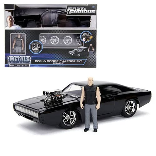 Fast and the Furious Dom's Dodge Charger 1:24 Scale Build and Collect Die-Cast Metal Vehicle with Dom Figure - Click Image to Close