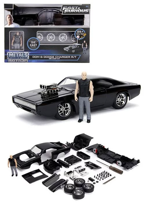 Fast and the Furious Dom's Dodge Charger 1:24 Scale Build and Collect Die-Cast Metal Vehicle with Dom Figure - Click Image to Close