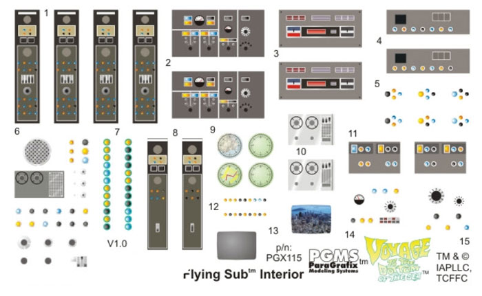 Voyage to the Bottom of the Sea Flying Sub 1/32 Interior Decals - Click Image to Close