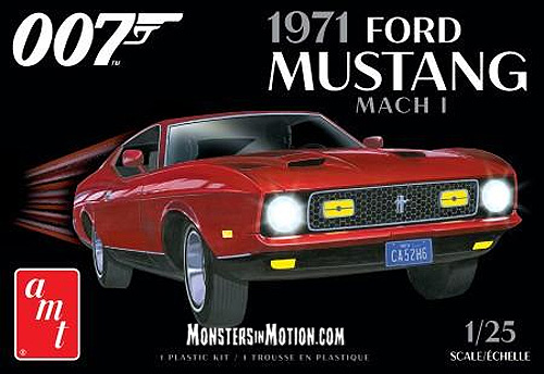 James Bond 007 Diamonds are Forever 1971 Ford Mustang Mach 1 1/25 Scale Model Kit AMT Re-Issue - Click Image to Close