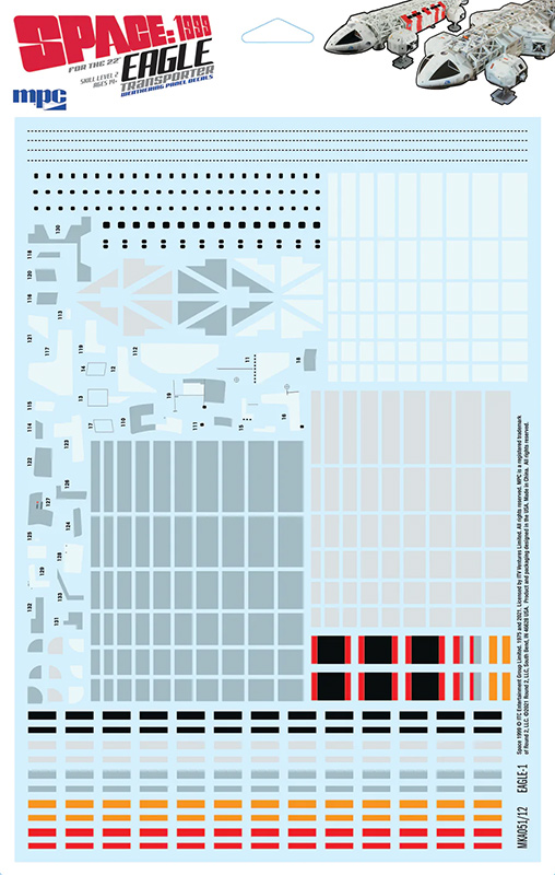 Space 1999 Eagle Transporter Panel Decals for 1/48 Scale MPC Model Kits - Click Image to Close