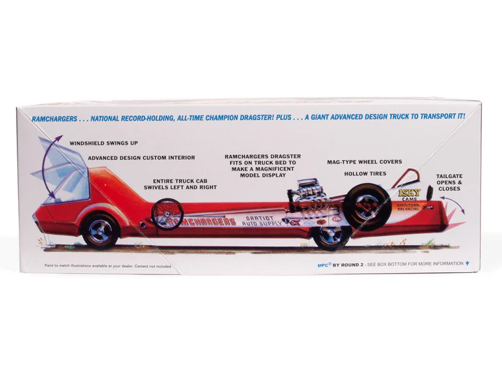 Ramchargers Dragster & Transporter Truck 1/25 Scale Model Kit by MPC - Click Image to Close