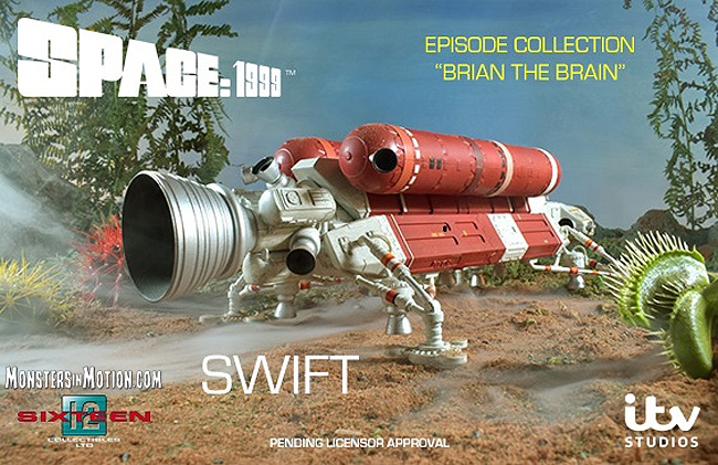 Space 1999 Brian The Brain SWIFT Spacecraft and Launchpad Diecast Replica Deluxe Set - Click Image to Close