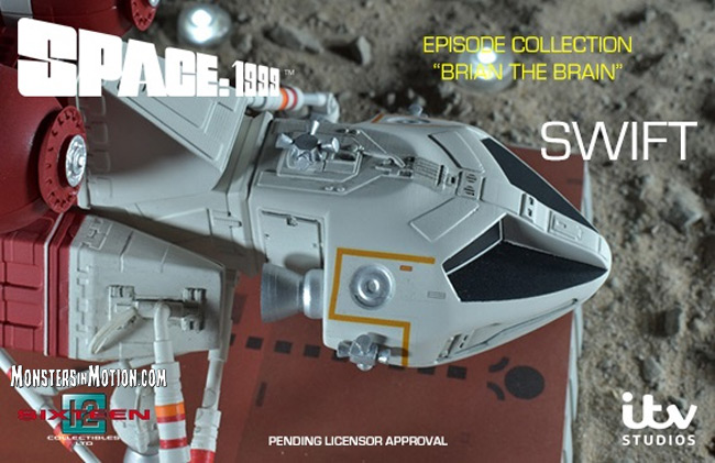 Space 1999 Brian The Brain SWIFT Spacecraft and Launchpad Diecast Replica Deluxe Set - Click Image to Close