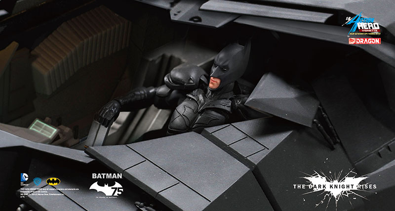 Batman Dark Knight Rises 1/9 Scale Batman and Tumbler Batmobile Painted Model Kit by Dragon - Click Image to Close