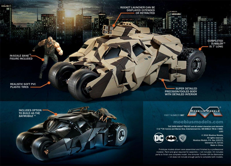 Batman Dark Knight Trilogy Tumbler Batmobile with Bane Model Kit - Click Image to Close