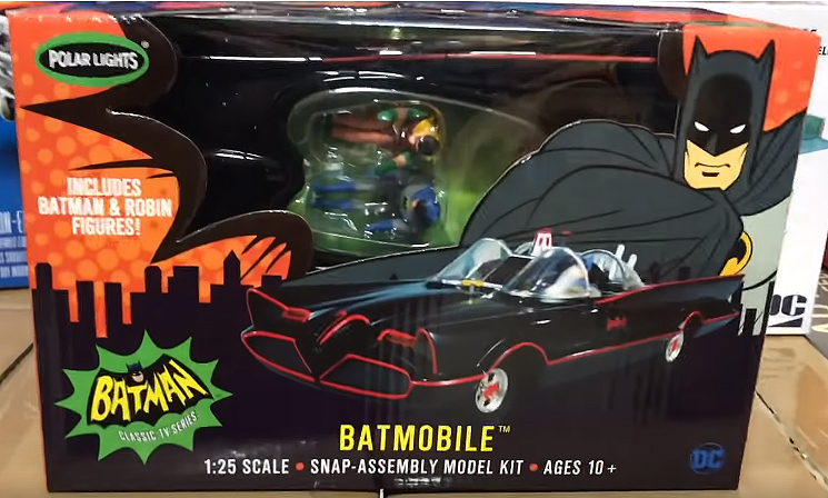 Batman 1966 Batmobile 1/25 Scale Snap Model Kit with Figures - Click Image to Close