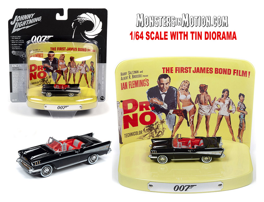 James Bond 007 Dr. No 1957 Chevy 1/64 Scale Replica with Tin Diorama - Click Image to Close