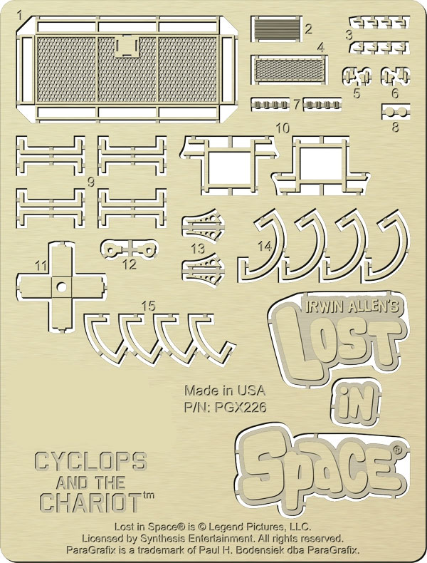 Lost In Space Cyclops and Chariot Photoetch Detail Set for 1/48 Scale Model Kit - Click Image to Close