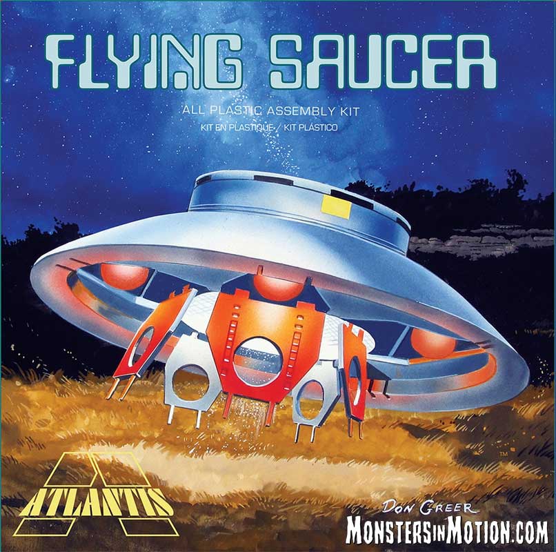 Invaders Flying Saucer U.F.O. 1/72 Scale Model Kit Deluxe Aurora Atlantis Re-Issue with Clear Lights and Dome - Click Image to Close