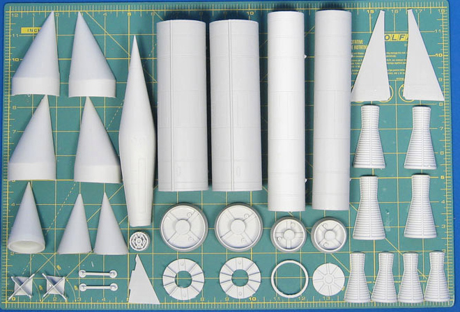 XSL-01 Manned Space Ship "Full Stack" Model Kit - Click Image to Close