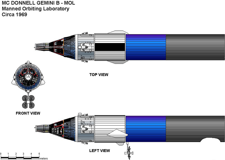 USAF Manned Orbiting Laboratory (MOL) 1/48 Scale Model Kit - Click Image to Close