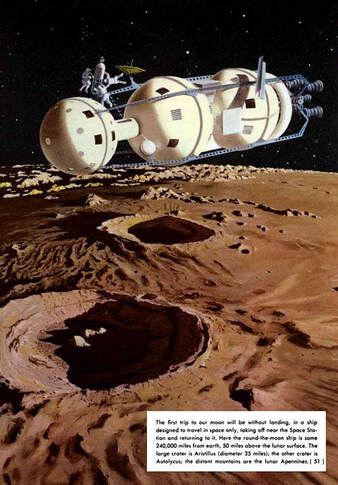Von Braun Round-The-Moon Ship (1953) 1/144 Scale Model Kit - Click Image to Close