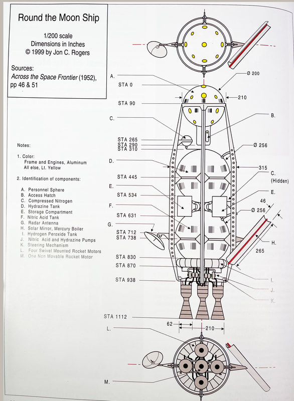 Von Braun Round-The-Moon Ship (1953) 1/144 Scale Model Kit - Click Image to Close