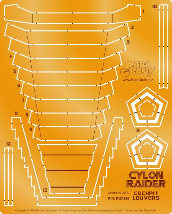 Battlestar Galactica 1978 Cylon Raider 1/32 Scale Model Louver Upgrade Set for Moebius - Click Image to Close