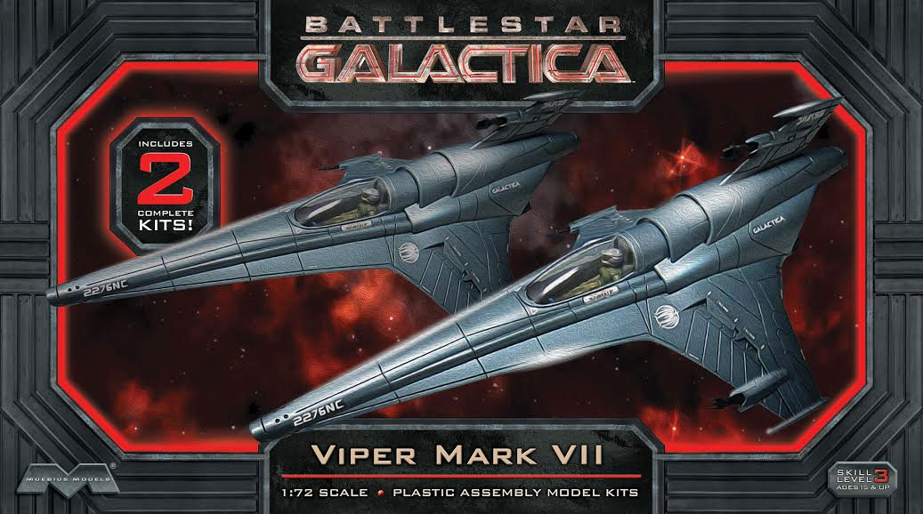 Battlestar Galactica 2003 Colonial Viper MK VII 1/72 Model Kit 2 pack by Moebius Battlestar Galactica 2003 Colonial Viper MK VII 1/72 Model Kit 2 pack by Moebius