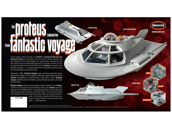 Fantastic Voyage 1/32 Scale Proteus with Interior Model Kit by Moebius - Click Image to Close