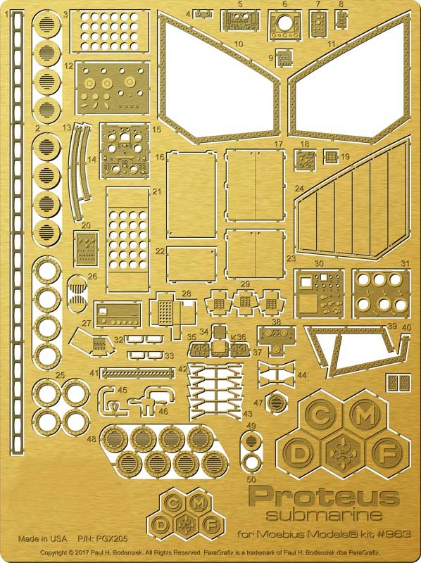 Fantastic Voyage 1/32 Scale Proteus Photoetch Detail Set - Click Image to Close