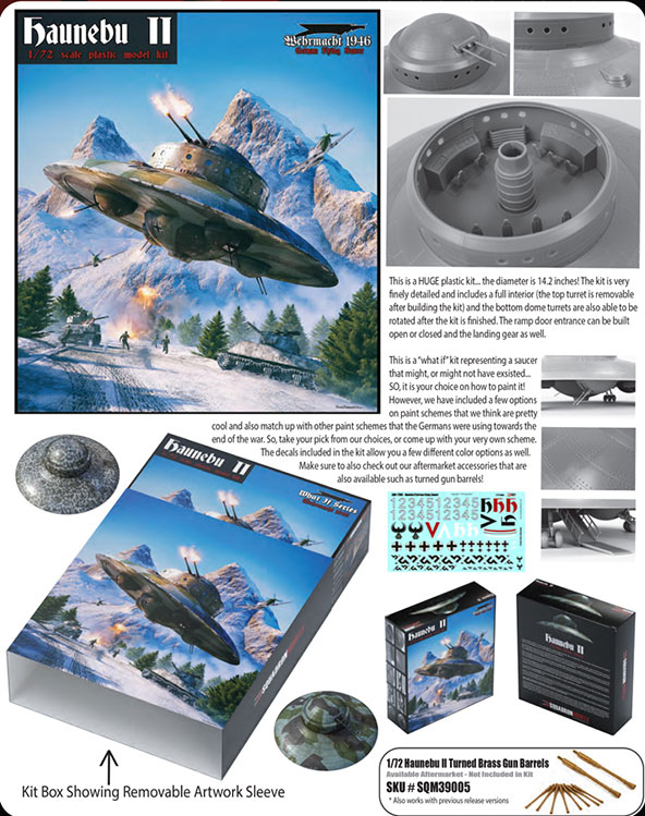 Haunebu II German Flying Saucer UFO Model Kit - Click Image to Close