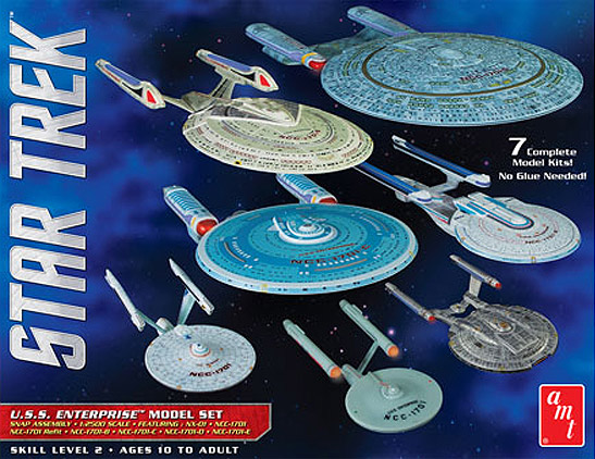 Star Trek Enterprise 1/2500 Scale Box Set Collection 7 Ships Snap Model Kit AMT - Click Image to Close