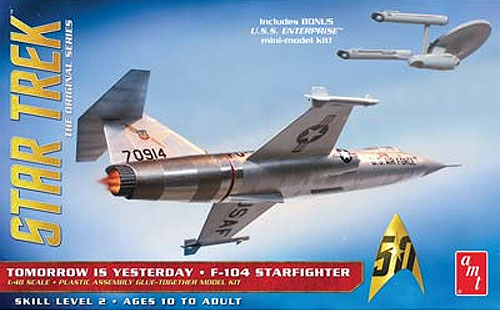 Star Trek TOS F-104 Starfighter and Mini Enterprise 1/48 Scale Model Kit - Click Image to Close