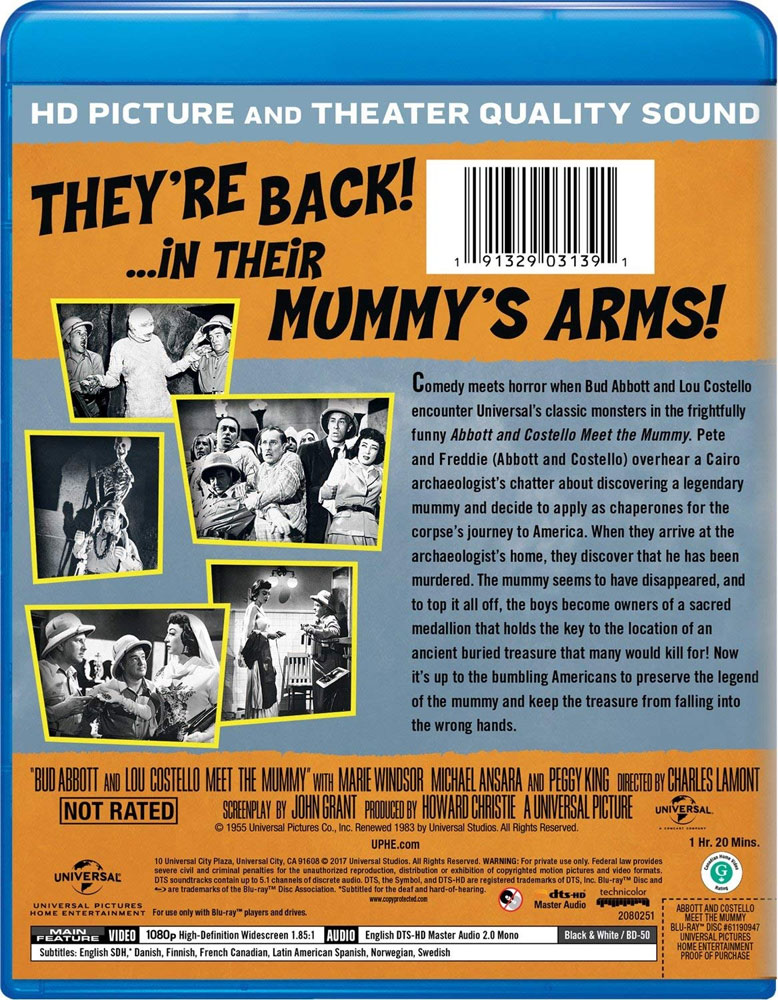 Abbott and Costello Meet The Mummy Blu-Ray - Click Image to Close