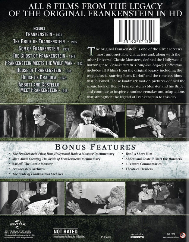Frankenstein Complete Legacy 8 Film Collection Blu-ray - Click Image to Close