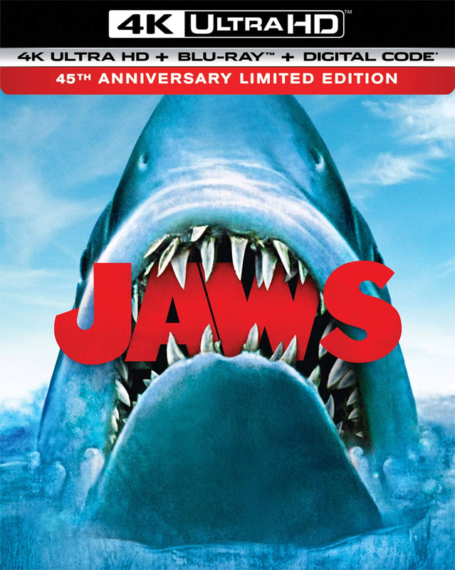 Jaws 45th Anniversary Limited Edition 4K Ultra HD + Blu-ray + Digital - Click Image to Close