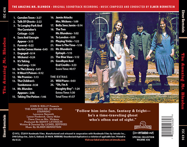 Amazing Mr. Blunden Soundtrack CD Elmer Bernstein - Click Image to Close