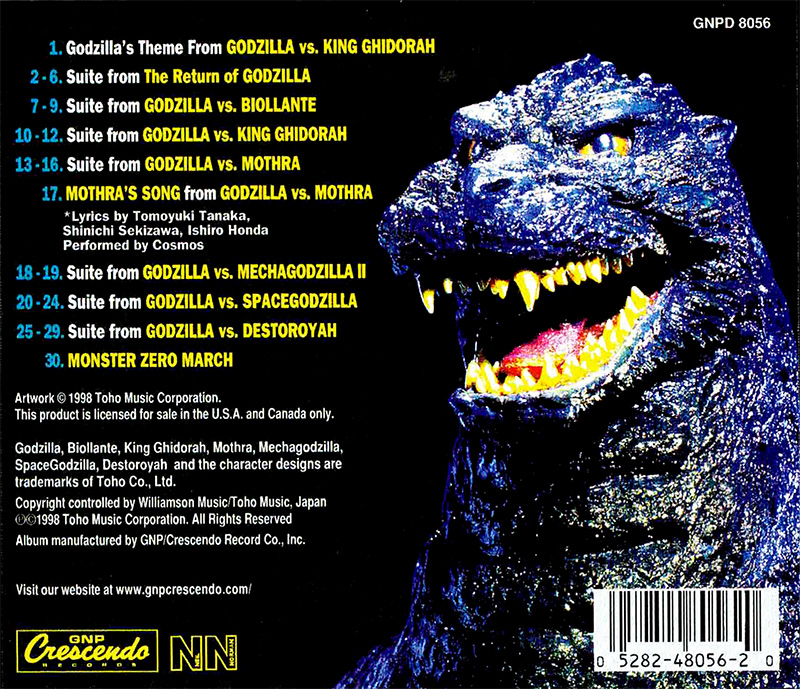 Godzilla Best Of 1984-1995 Soundtrack CD - Click Image to Close