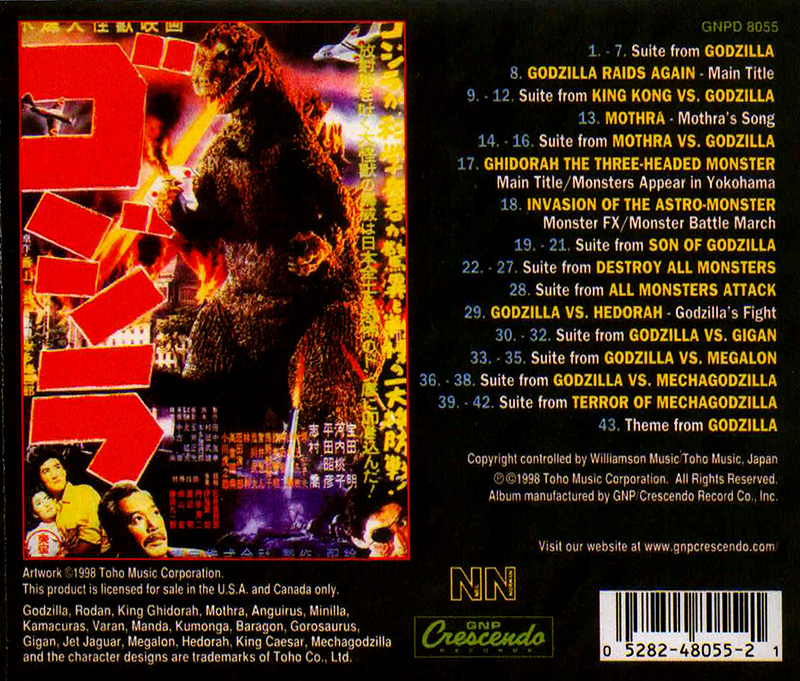 Godzilla Best Of 1954-1975 Soundtrack CD - Click Image to Close