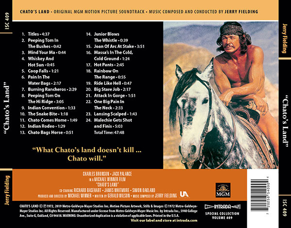 Chato's Land 1972 Soundtrtack CD Jerry Fielding - Click Image to Close