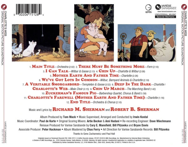 Charlotte's Web Soundtrack CD Richard M. Sherman and Robert Sherman - Click Image to Close