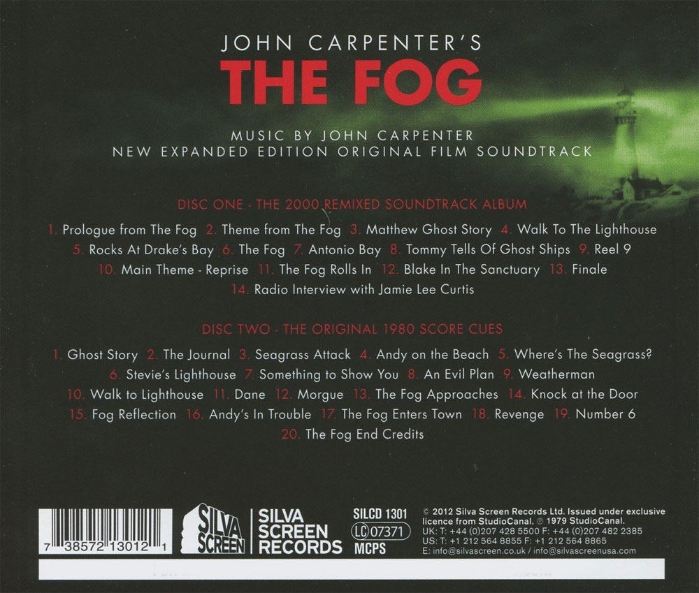 Fog, The 1980 Soundtrack CD John Carpenter Expanded Edition 2 CD Set - Click Image to Close