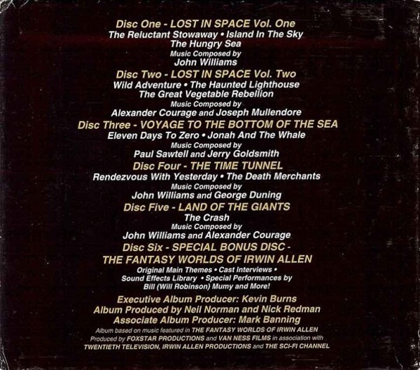 Fantasy Worlds Of Irwin Allen 6CD Soundtrack Box Set RARE OOP Lost In Space, Time Tunnel, Voyage to the Bottom of the Sea and Land of the Giants - Click Image to Close