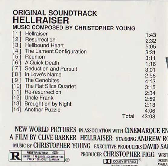 Hellraiser Soundtrack CD Christopher Young - Click Image to Close