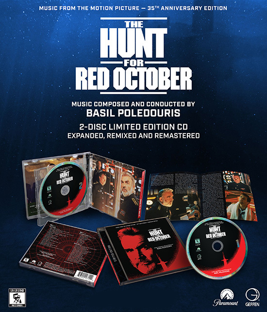 Hunt for Red October 1990 Soundtrack CD Basil Poledouris REMASTERED & EXPANDED LIMITED EDITION (2-CD SET) - Click Image to Close