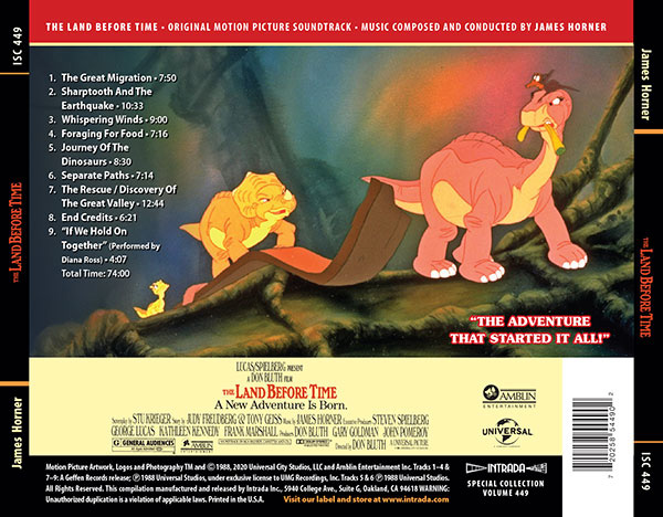 Land Before Time Soundtrack CD James Horner - Click Image to Close