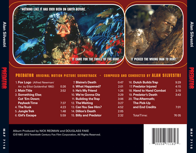Predator Soundtrack CD Alan Silvestri - Click Image to Close