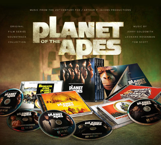 Planet Of The Apes Original Film Series 5-CD Soundtrack Box Set - Click Image to Close